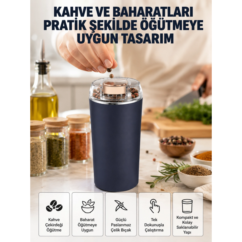 Yeni Nesil Kahve Ve Baharat Öğütücü Paslanmaz Çelik Kahve Değirmeni Yeni Nesil Kahve Ve Baharat Öğütücü Paslanmaz Çelik Kahve Değirmeni