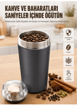 Yeni Nesil Kahve Ve Baharat Öğütücü Paslanmaz Çelik Kahve Değirmeni