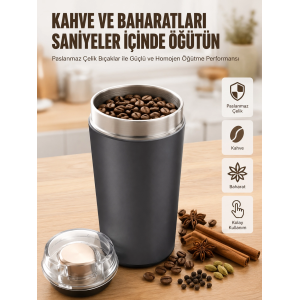 Yeni Nesil Kahve Ve Baharat Öğütücü Paslanmaz Çelik Kahve Değirmeni