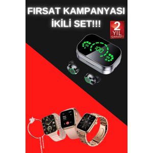 Yeni Nesil Kaliteli Akıllı Saat Ve Kablosuz Bluetooth Kulaklık  Yüksek Ses Kaliteli