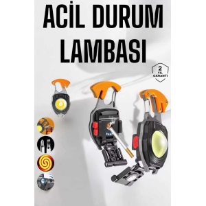 Yeni Nesil Kamp Feneri Çok Fonksiyonlu Fener Anahtarlık Usb Çakmaklı Cam Kırıcı Kemer Kesici Açacak