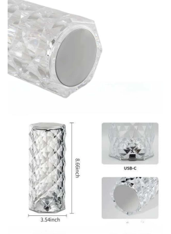 Yeni Nesil Modern Kristal Masa Ve Gece Lambası Dokunmatik Renk Değiştirebilen