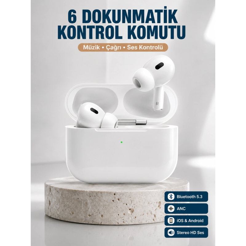 Yeni Nesil Pro Bluetooth Kulaklık Android Ve İos Uyumlu Dokunmatik Kontrol Yeni Nesil Pro Bluetooth Kulaklık Android Ve İos Uyumlu Dokunmatik Kontrol