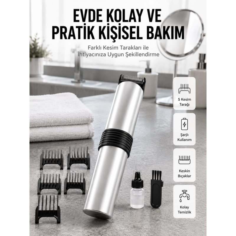 Yeni Nesil Profesyonel Şarjlı Saç Sakal Tıraş Makinesi Ayarlanabilir 4 Taraklı Yeni Nesil Profesyonel Şarjlı Saç Sakal Tıraş Makinesi Ayarlanabilir 4 Taraklı
