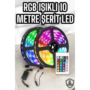 Yeni Nesil Rgb Işıklı 10metre Şerit Led Kumandalı Kullanım