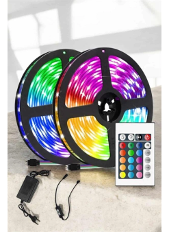 Yeni Nesil Rgb Işıklı 10metre Şerit Led Kumandalı Şarj Edilebilir