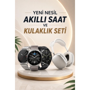 Yeni Nesil Sesli Görüşme Akıllı Saat Ve Powerbank Çoklu Şarj Girişli Bluetooth Kulaklık Nabız Ölçer
