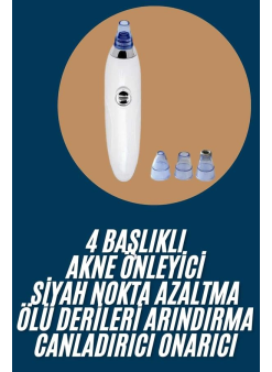 Yeni Nesil Vakumlu Pilli Siyah Nokta Ve Yüz Temizleme Cihazı 4 Başlıklı