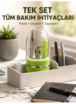 Yeşil Tırnak Bakım Seti Cımbız Makas Tırnak Makası Ve Törpü