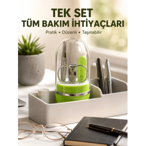 Yeşil Tırnak Bakım Seti Cımbız Makas Tırnak Makası Ve Törpü