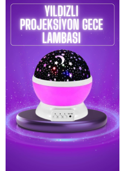 Yıldız Görünümlü Gece Lambası Renkli Masa Lambası Gökyüzü Projeksiyon
