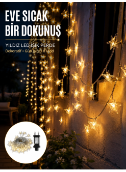 Yıldız Led Işık 5 Metre Dekoratif Aydınlatma Günışığı Yeni Nesil