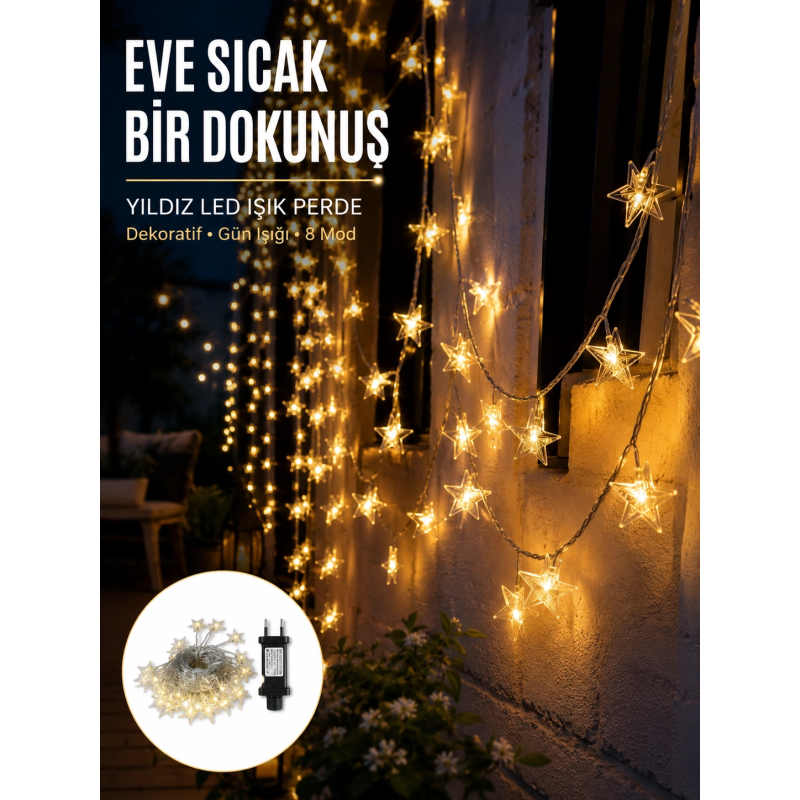 Yıldız Led Işık 5 Metre Dekoratif Aydınlatma Günışığı Yeni Nesil Yıldız Led Işık 5 Metre Dekoratif Aydınlatma Günışığı Yeni Nesil