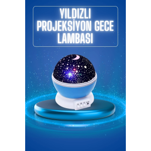 Yıldızlı Gece Lambası Mor Projeksiyon Görünümlü Masa Lambası Renk Değiştirebilen
