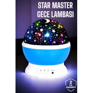 Yıldızlı Gökyüzü Projeksiyon Gece Lambası Hareketli Işık Şovu