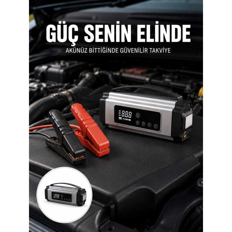Yolda Kalmaya Son Dijital Ekranlı Akü Takviye Ve Hava Kompresörü Çok Fonksiyonlu Acil Güç Ünitesi Yeni Nesil Yolda Kalmaya Son Dijital Ekranlı Akü Takviye Ve Hava Kompresörü Çok Fonksiyonlu Acil Güç Ünitesi Yeni Nesil