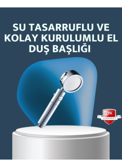 Yüksek Basınçlı 3 Fonksiyonlu Duş Başlığı