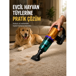 Yüksek Çekiş Gücüne Sahip Şarjlı El Süpürgesi Araç Ve Ev Kullanımına Uygun