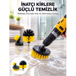 Yüksek Devirde Etkili Temizlik Sağlayan Matkap Ucu Fırça Seti