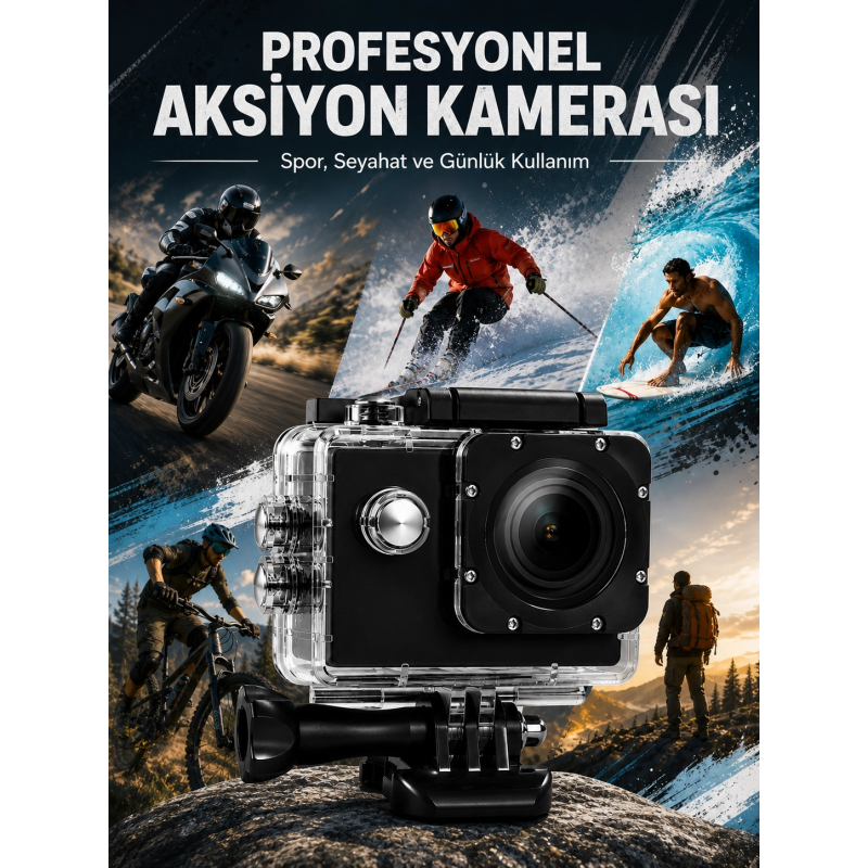 Yüksek Görüntü Kalitesi Sunan 1080p Full Hd Aksiyon Kamerası Yüksek Görüntü Kalitesi Sunan 1080p Full Hd Aksiyon Kamerası