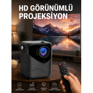 Yüksek Hd Görünümlü Taşınabilir Projeksiyon Cihazı