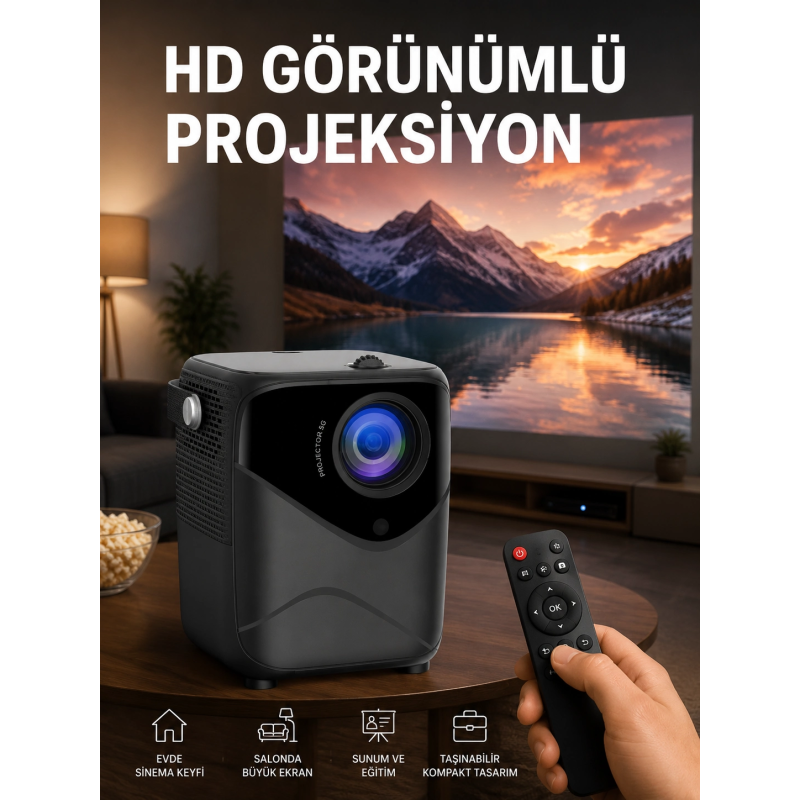 Yüksek Hd Görünümlü Taşınabilir Projeksiyon Cihazı Yüksek Hd Görünümlü Taşınabilir Projeksiyon Cihazı