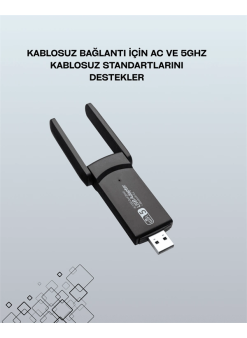 Yüksek Hızlı 1200 Mbps Çift Bant Usb Wifi Adaptör – Güçlü Sinyal, Geniş Uyumluluk