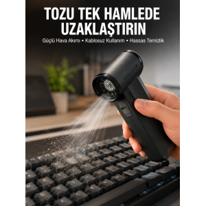 Yüksek Hızlı Kablosuz El Tipi Hava Üfleme Temizlik Cihazı Yeni Nesil