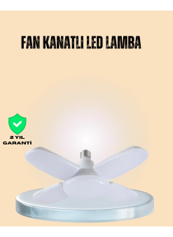 Yüksek Işık Güçlü Led Ampül 4 Kollu Katlanır Pervane Tasarım