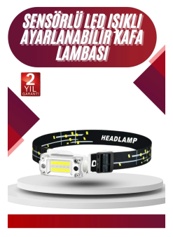 Yüksek Işıklı Şarjlı Ve Sensörlü Led Kafa Lambası Kamp Lambası