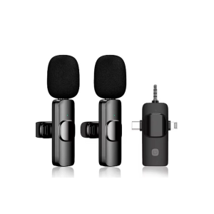 Yüksek Kalite Profesyonel 3 In 1 Kablosuz Taşınabilir Yaka Mikrofonu Youtube Facebook Tiktok