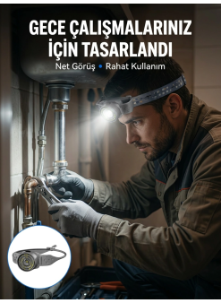 Yüksek Parlaklıklı Led Kafa Feneri Gece Çalışmaları İçin Yüksek Parlaklıklı