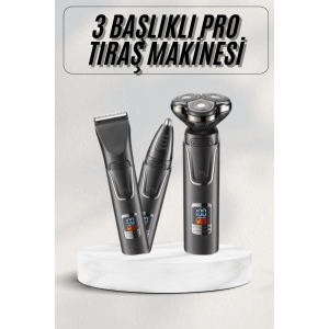 Yüksek Performanslı 3 Başlıklı Profesyonel Şarjlı Islak Ve Kuru Kullanıma Uygun