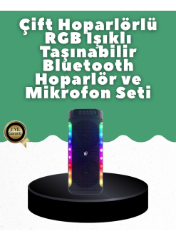Yüksek Ses Güçlü Kablosuz Hoparlör  Karaoke Mikrofonlu