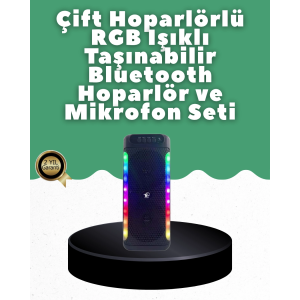 Yüksek Ses Güçlü Kablosuz Hoparlör  Karaoke Mikrofonlu