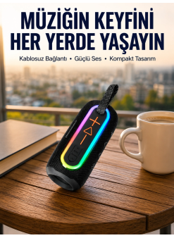 Yüksek Ses Kaliteli Kablosuz Hoparlör Led Işıklı Yeni Nesil
