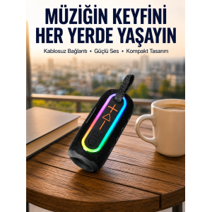 Yüksek Ses Kaliteli Kablosuz Hoparlör Led Işıklı Yeni Nesil