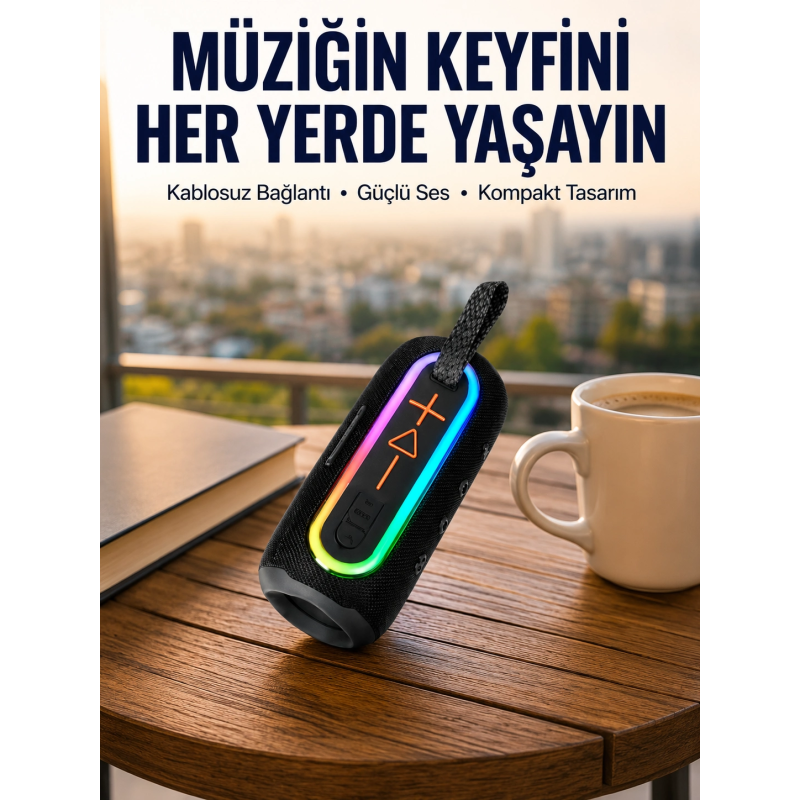 Yüksek Ses Kaliteli Kablosuz Hoparlör Led Işıklı Yeni Nesil Yüksek Ses Kaliteli Kablosuz Hoparlör Led Işıklı Yeni Nesil