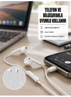 Yüksek Ses Kaliteli Mikrofonlu Kablolu Kulak İçi Kulaklık Yeni Nesil