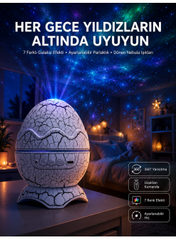 Yumurta Görünümlü Masa Ve Gece Lambası Renk Değiştirebilen Projektör