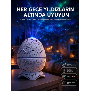 Yumurta Görünümlü Masa Ve Gece Lambası Renk Değiştirebilen Projektör