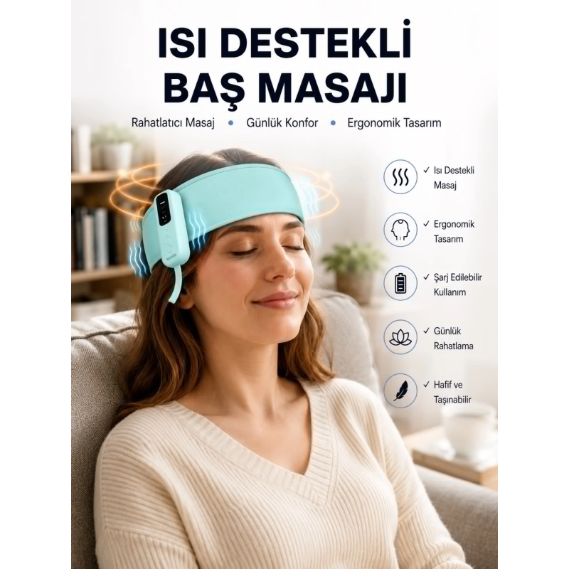 Yumuşak Dokulu Baş Masaj Bandı Günlük Kullanıma Uygun Yeni Nesil Yumuşak Dokulu Baş Masaj Bandı Günlük Kullanıma Uygun Yeni Nesil