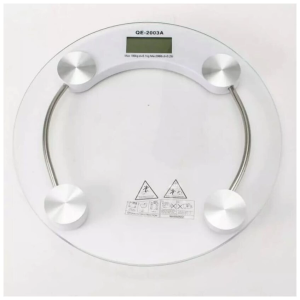 150 Kg Kapasiteli Yuvarlak Şeffaf Dijital Banyo Cam Baskül Terazi Tartı