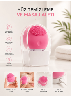 Yüz Temizleme Ve Masaj Aleti Tüm Cilt Tipleri İçin Uygun, Kan Dolaşımını Artıran